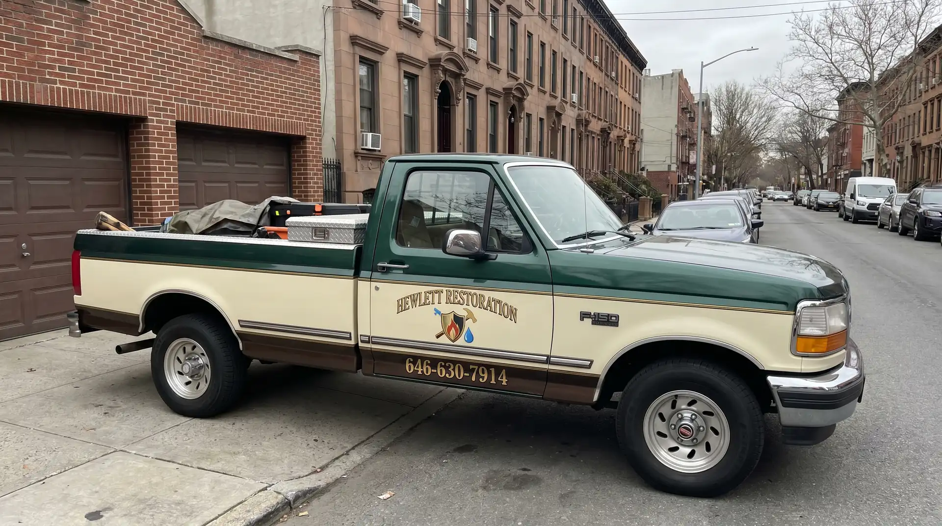 Hewlett Restoration crew responding to water and fire damage in New York City